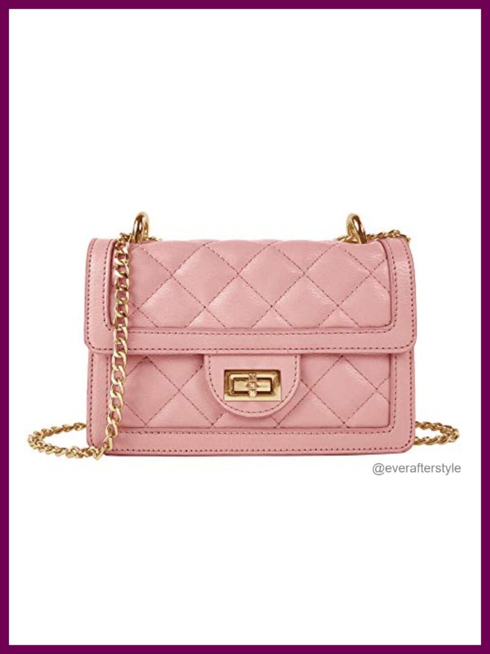 Quilted Vegan Leather Crossbody Bag Mini Shoulder Purse
